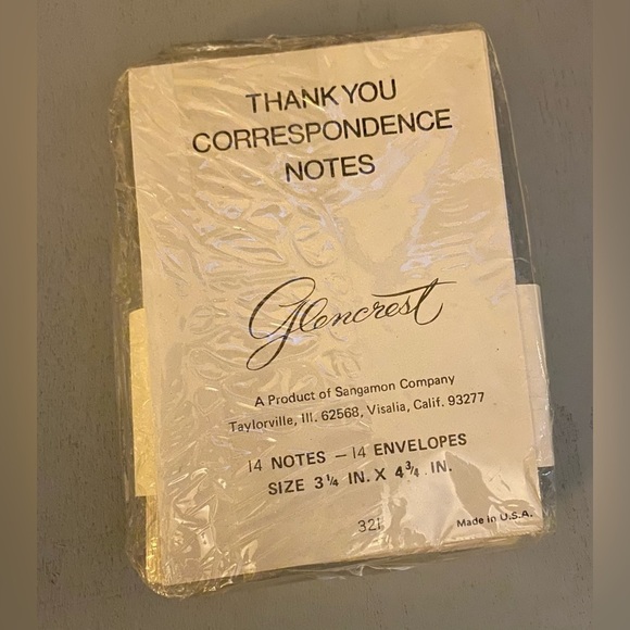 VINTAGE Unopened Pkg. GLENCREST 1978 For- Wedding, Shower-Thank You Gifts Cards - Picture 14 of 16
